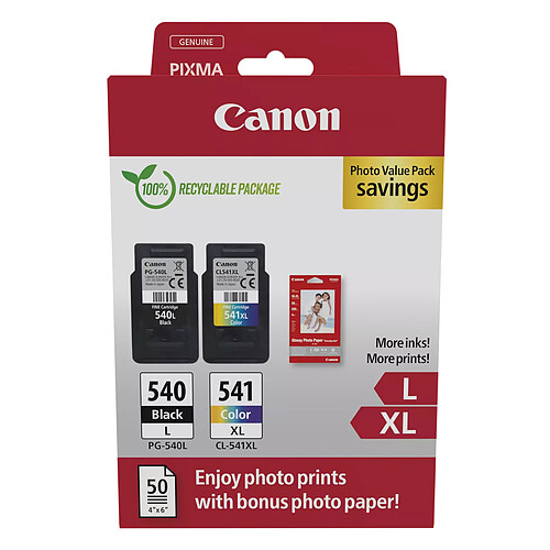 Canon PG-540L + CL-541XL - Multipack (Noir et Couleur)