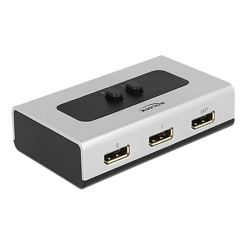 DeLock Commutateur DisplayPort 1.4 - 2 ports avec interrupteurs