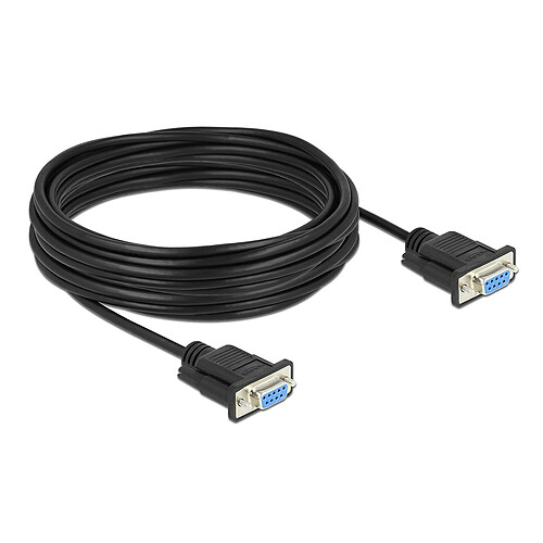 DeLock Câble null modem série DB9 RS232 - F/F - 10 m - Noir