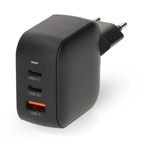 Nedis Chargeur mural 70W USB + 2x USB-C GaN PD3.0 (Noir)