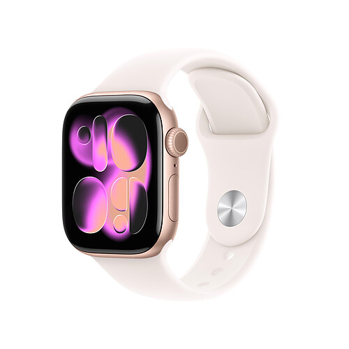 Apple Watch Series 11 GPS + Cellular 42 mm Aluminium Or rose Bracelet Sport Rose S/M