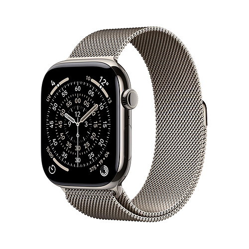 Apple Watch Series 11 GPS + Cellular 46 mm Titane Naturel Bracelet Milanais S/M