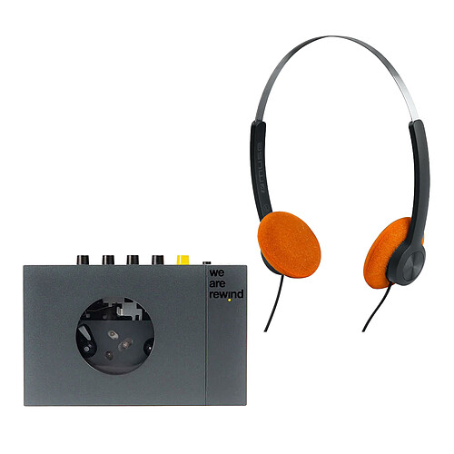 We Are Rewind Lecteur Cassette Keith Noir + Muse M-206 CF Orange