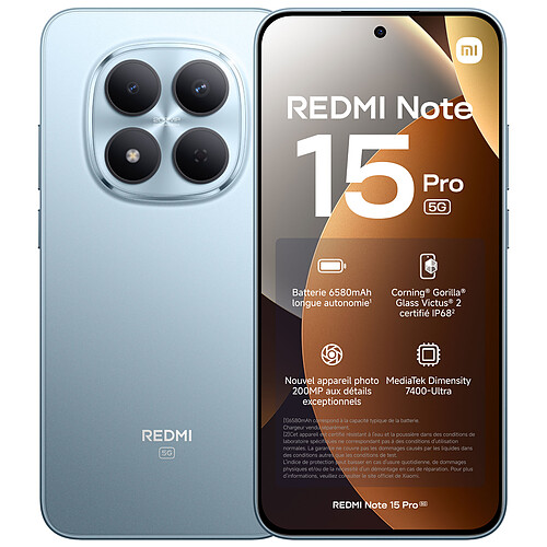 Xiaomi Redmi Note 15 Pro 5G Bleu (8 Go / 256 Go)