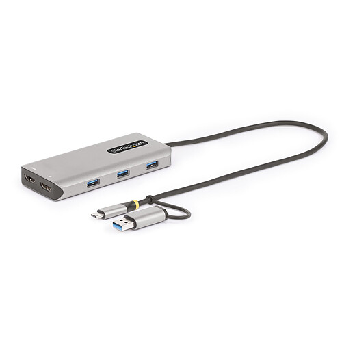 StarTech.com Adaptateur multiport USB-C avec Dual HDMI - Hub USB 3 ports (167B)