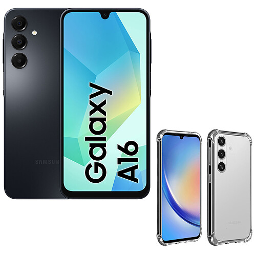 Samsung Galaxy A16 Noir (4 Go / 128 Go) + Akashi Coque TPU Angles Renforcés