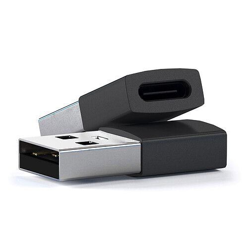 SATECHI Adaptateur USB 3.0 USB-A Mâle vers USB-C - Noir (pack de 2)