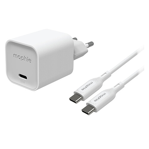 Mophie USB-C GaN Wall Adapter 35W + Câble liasse