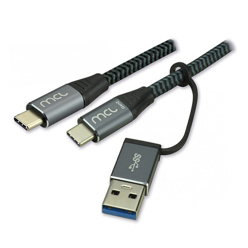 MCL Câble 2-en-1 USB-C 3.1 vers USB-C / USB-A (2 m)
