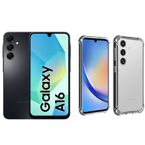 Samsung Galaxy A16 Noir (4 Go / 128 Go) + Akashi Coque TPU Angles Renforcés