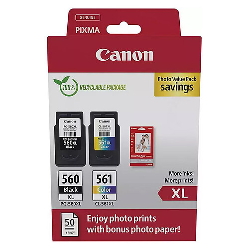 Canon PG-560XL + CL-561XL - Multipack (Noir et Couleur)