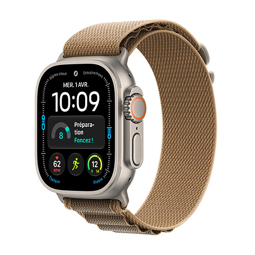 Apple Watch Ultra 4 GPS + Cellular 49 mm Titane naturel Boucle Alpine Désert S