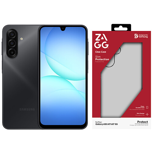 Samsung Galaxy A17 5G Noir (4 Go / 128 Go) + ZAGG Clear Case OFFERTE !
