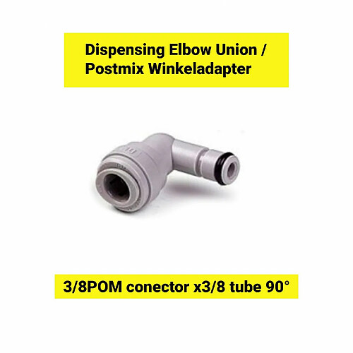 ich-zapfe Adaptateur d'angle Postmix 3/8POM conecteur x 3/8 tube 90°