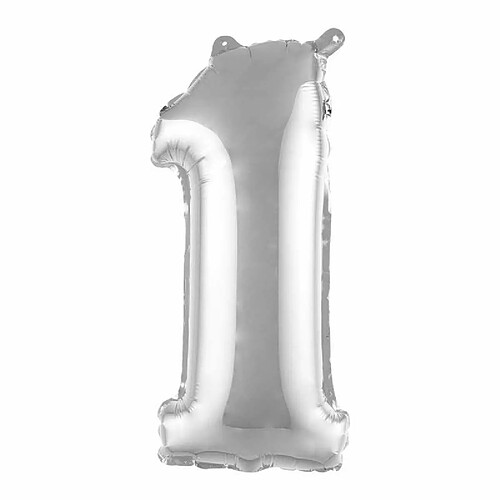 Paris Prix Ballon Gonflable Métallisé Chiffre 1 40cm Argent