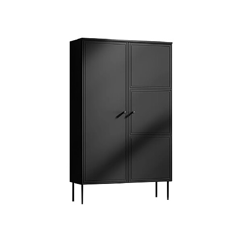 Bestmobilier Lavaggi - buffet haut - noir - 166 cm