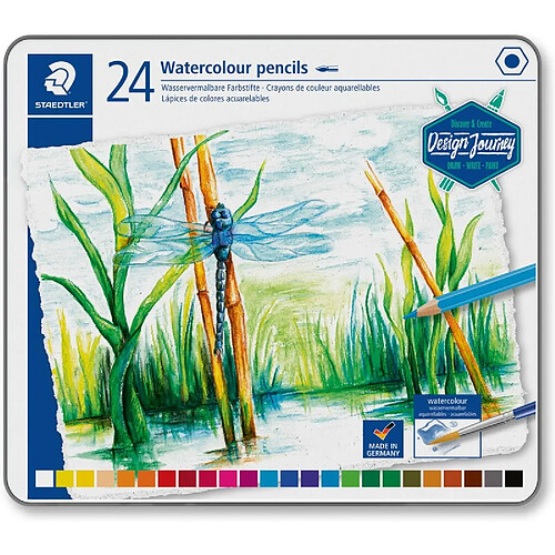 STAEDTLER Crayon de couleur Design Journey, étui métal de 24 ()