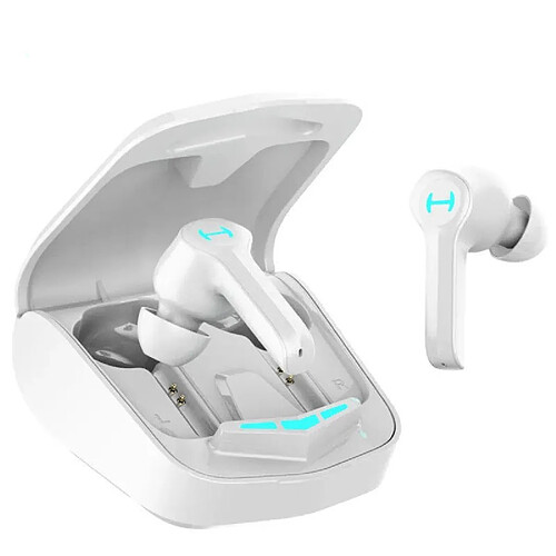 Chrono ChronusGM4 True Écouteurs stéréo sans fil TWS Casque Bluetooth 5.0 IPX5 Étanche CVC 8.0 Écouteurs intra-auriculaires à réduction de bruit Assistant vocal Casque de réveil pour le travail Gaming Gym(Blanc)