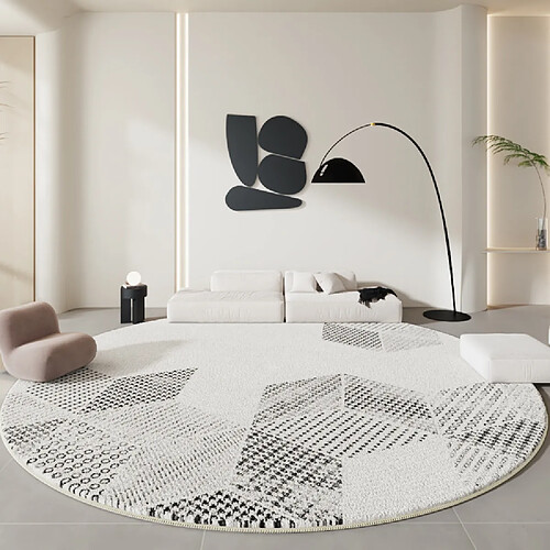 LUUCOZK SalonTapis et moquettes antidérapants pour décoration d'intérieur - Rond - Temps modernes D-140x140cm