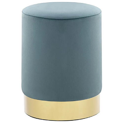 vidaXL Tabouret Bleu clair et doré Velours