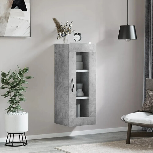 Maison Chic Armoire murale,Meuble de Rangement pour salon,cuisine gris béton 34,5x34x90 cm -MN11560