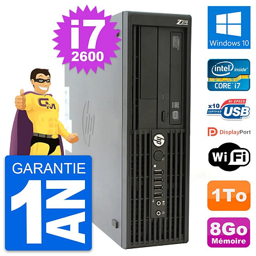 PC HP WorkStation Z210 SFF Core i7-2600 RAM 8Go Disque 1To Windows 10 Wifi · Occasion