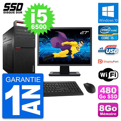 PC Tour Lenovo M700 Ecran 27" Intel i5-6500 RAM 8Go SSD 480Go Windows 10 Wifi · Occasion