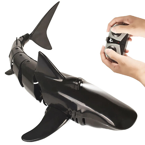 Universal RC Simulation Shark Toys 2.4G 4CH Waterproof Electric Remote Control Shark(Le noir)