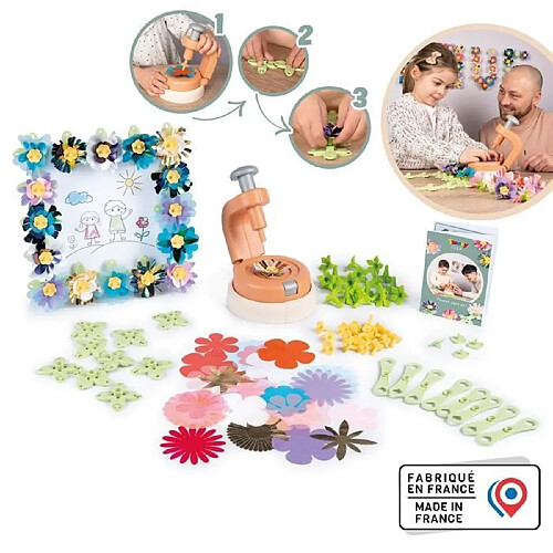 Smoby - Loisirs créatif - Set de création fleurs objets décoratifs - 200 accessoires - Fabriqué en France