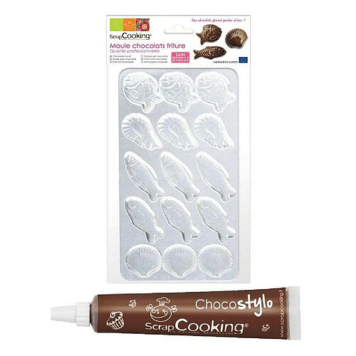 Scrapcooking Moule rigide pour fritures en chocolat + 1 Stylo chocolat