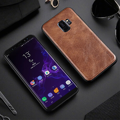 Etui en PU style vintage marron pour votre Samsung Galaxy S9 SM-G960