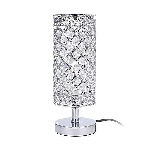 Universal Lampe de table de chevet en cristal Lampe de chevet en argent moderne Lampe E27 Salon