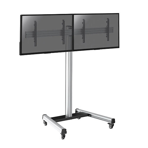 Kimex Support sur roulettes pour 2 écrans TV 43'' - 49'' - Hauteur 175cm