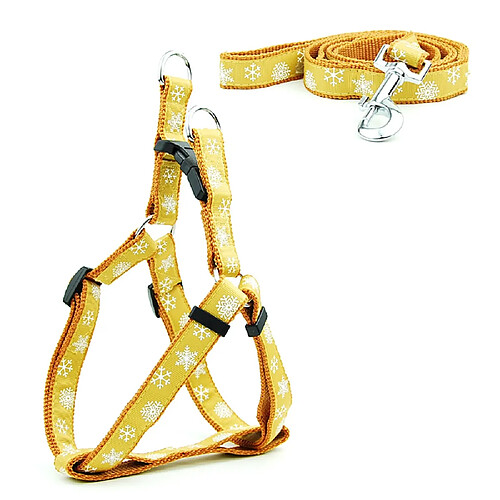 Universal 1PCS corde pour chien laisse fournitures pour animaux de compagnie réglage en ligne imprimé harnais et laisse promenade en plein air pour les grands chiens | harnais (jaune)