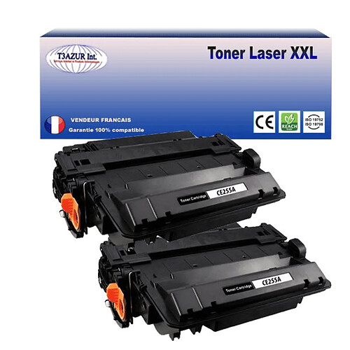 T3Azur 2 Toners compatibles avec HP Laserjet P3015DN, P3015N, P3015X