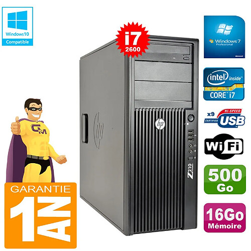 PC Tour HP WorkStation Z210 I7-2600 RAM 16Go Disque 500Go Graveur DVD Wifi W7 · Occasion