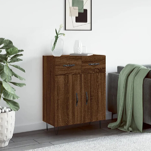 Maison Chic Buffet,Meuble de Rangement,commode pour salon,Cuisine chêne marron 69,5x34x90 cm bois d'ingénierie -MN53831