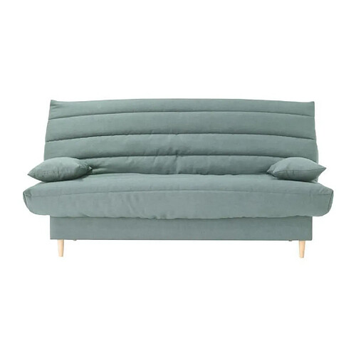 Clic clac 3 places LIV 20 - Tissu Soro vert amande - Couchage 125x190 cm - Avec coussins - L193 x P95 x H93 cm