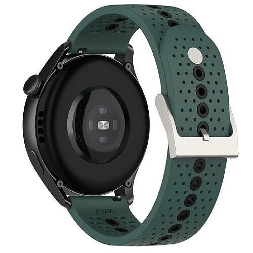 Bracelet en silicone 20 mm, bicolore, vert olive/noir pour votre Huawei Watch GT3 42mm/Samsung Galaxy Watch 42mm