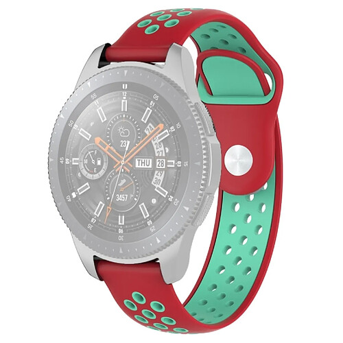 Wewoo Bracelet pour montre connectée Bande de double couleur Galaxy 46mm vert + rouge