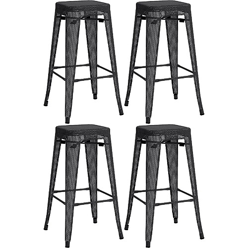 Non Lot de 4 tabourets de bar Fletcher