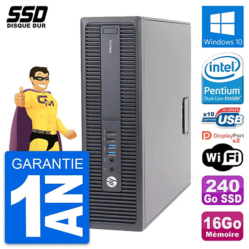 PC HP ProDesk 600 G2 SFF Intel Pentium G4400 RAM 16Go SSD 240Go Windows 10 Wifi · Occasion