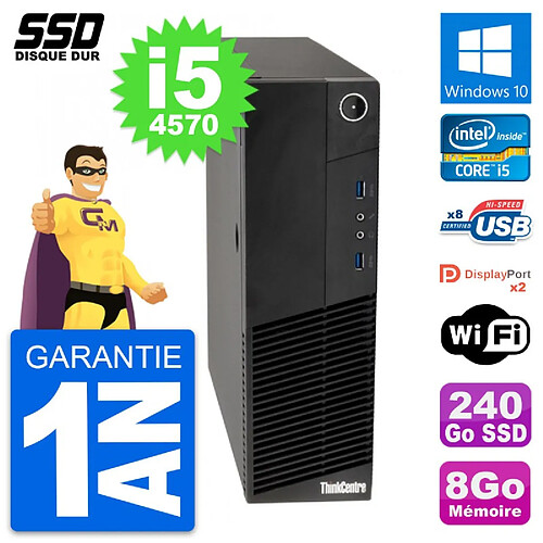 PC Lenovo ThinkCentre M83 SFF Intel i5-4570 RAM 8Go SSD 240Go Windows 10 Wifi · Occasion