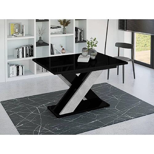 Bestmobilier Tosca - table à manger extensible - noir et gris - 120 à 160 cm