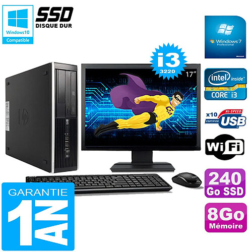 PC HP Compaq Pro 6300 SFF I3-3220 8Go 240Go SSD Graveur DVD Wifi W7 Ecran 17" · Occasion