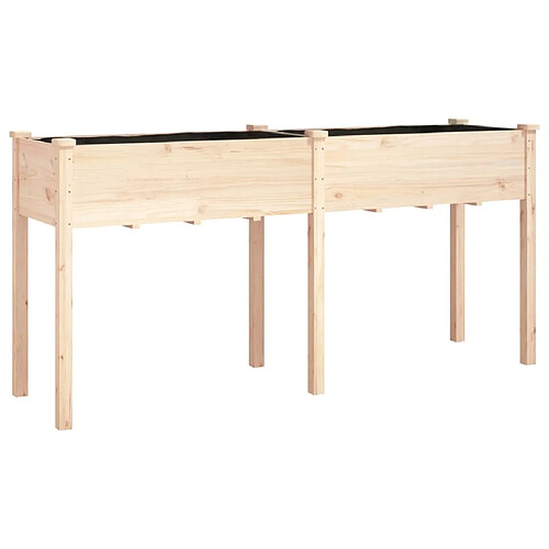 Maison Chic Jardinière,Bac à fleurs - pot de fleur avec doublure 161x45x76 cm bois massif de sapin -GKD78388