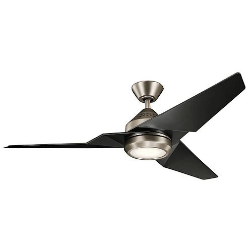 Elstead Lighting Ventilateur de plafond de 152 cm avec lumière LED à intensité variable 3000 K, étain antique, télécommande