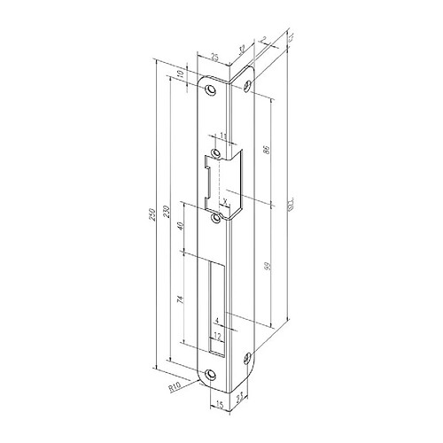 Gâche serrure .IW 324 R-10 EST VA rd.DIN Droite ASSA ABLOY