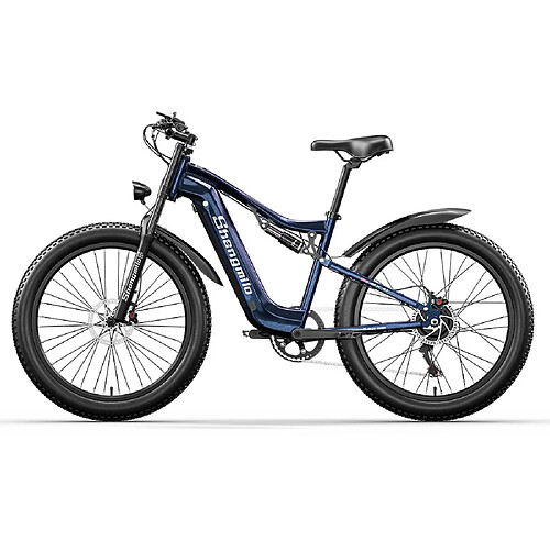 Vélo électrique adulte Shengmilo BAFANG 1000W moteur 840Wh batterie lithium-ion 7 vitesses Shimano vélo électrique à suspension complète 90km 26" VTT MX03 bleu