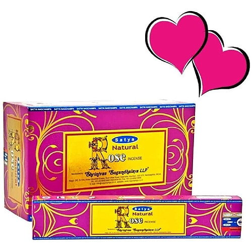 Encens indien aphrodisiaque Rose Satya Sai Baba 4x (48 batons)